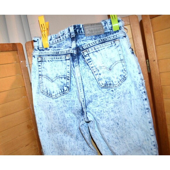 Vintage Jeans Levis 900 High Waist Acid Wash Distressed Fray Silver Tab - Picture 3 of 9